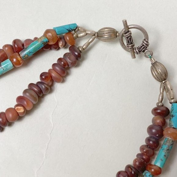 Ancient Jade, Turquoise, & Silver Necklace - Picture 3 of 4